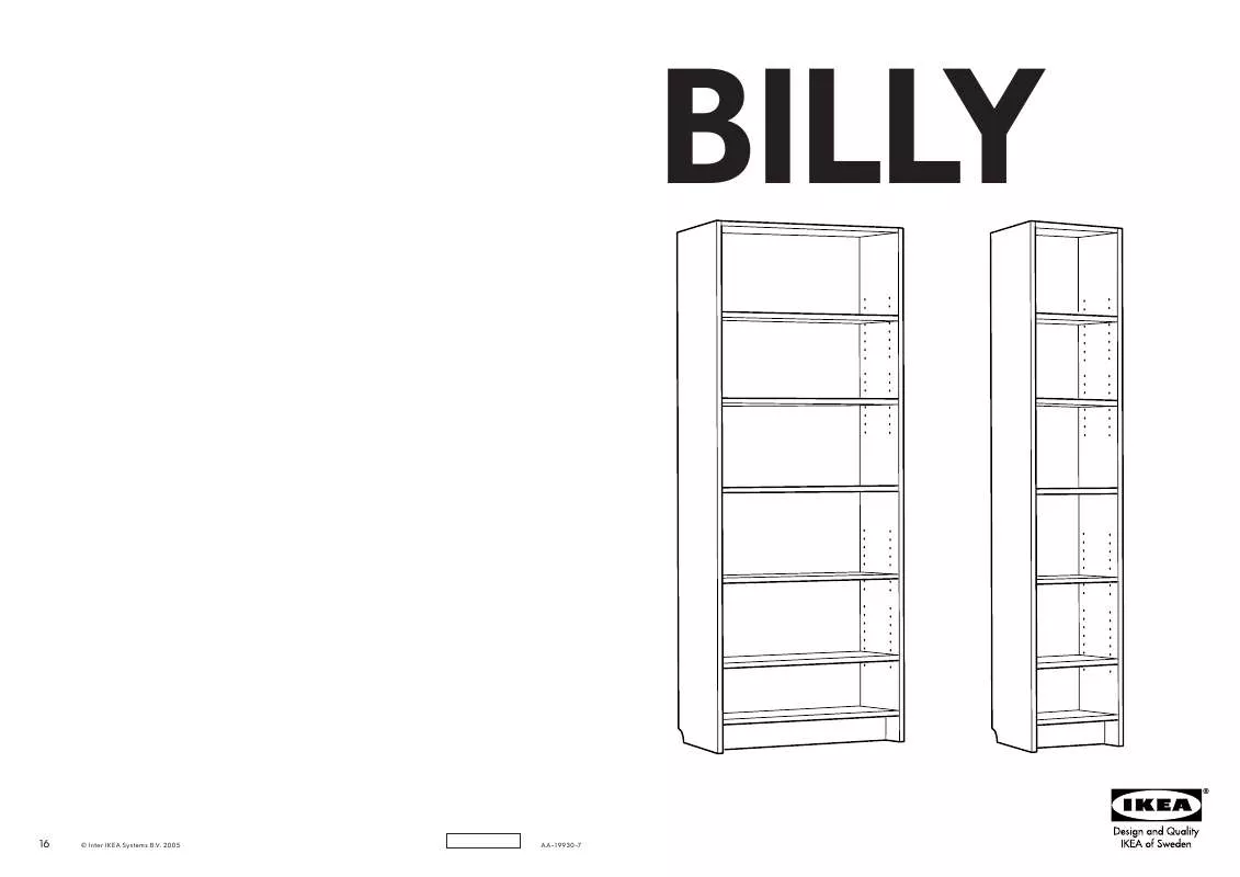 Mode d'emploi IKEA BILLY LIBRERIA 40 E 80X202 CM