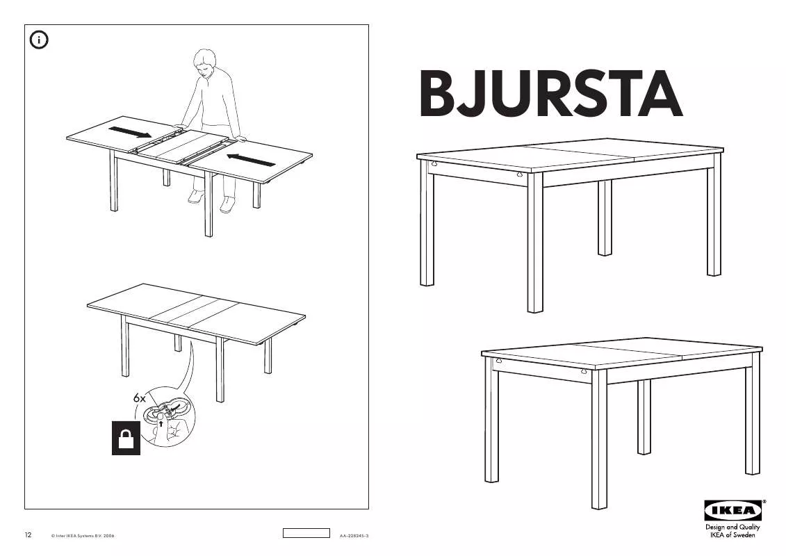 Mode d'emploi IKEA BJURSTA TAVOLO 175/218/260X95 CM