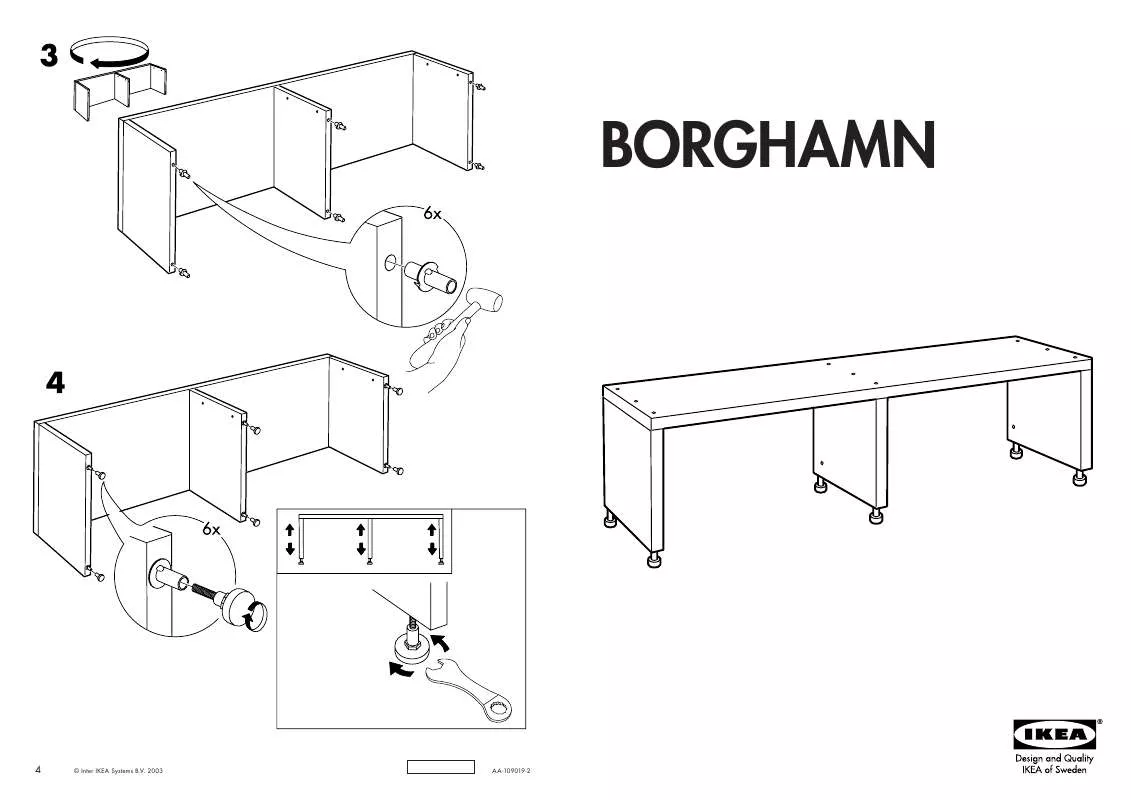 Mode d'emploi IKEA BORGHAMN MOBILE TV 200X44 CM