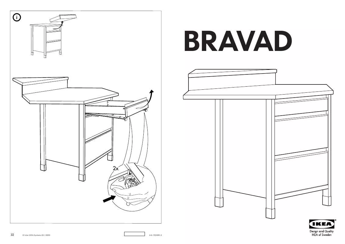Mode d'emploi IKEA BRAVAD MOBILE BASE ANGOLARE 113X90 CM