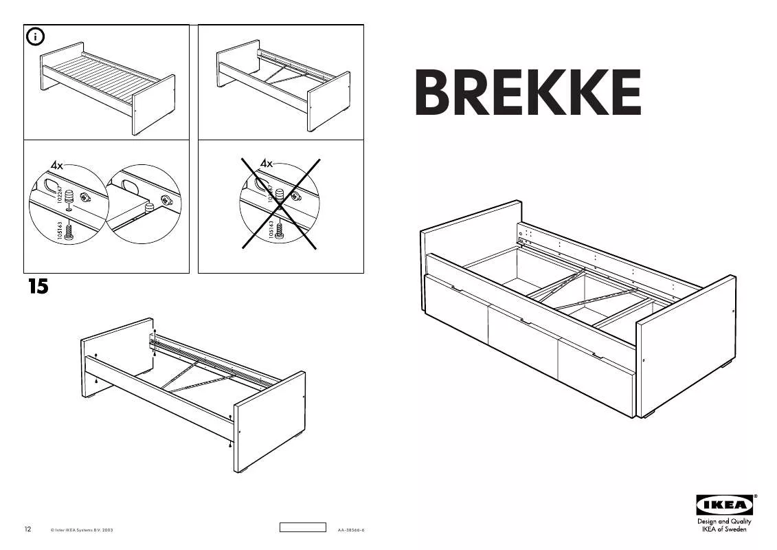Mode d'emploi IKEA BREKKE STRUTTURA LETTO/CASSETTO 90X200 CM
