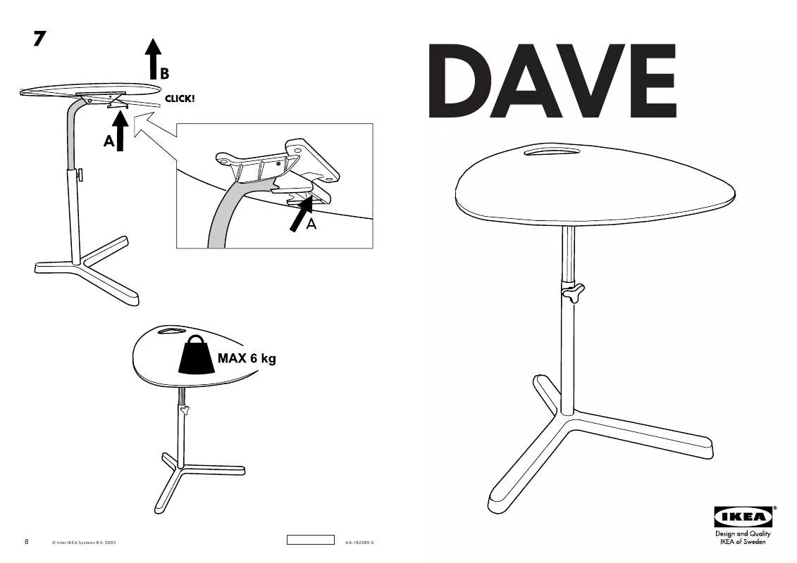 Mode d'emploi IKEA DAVE TAV LAPTOP