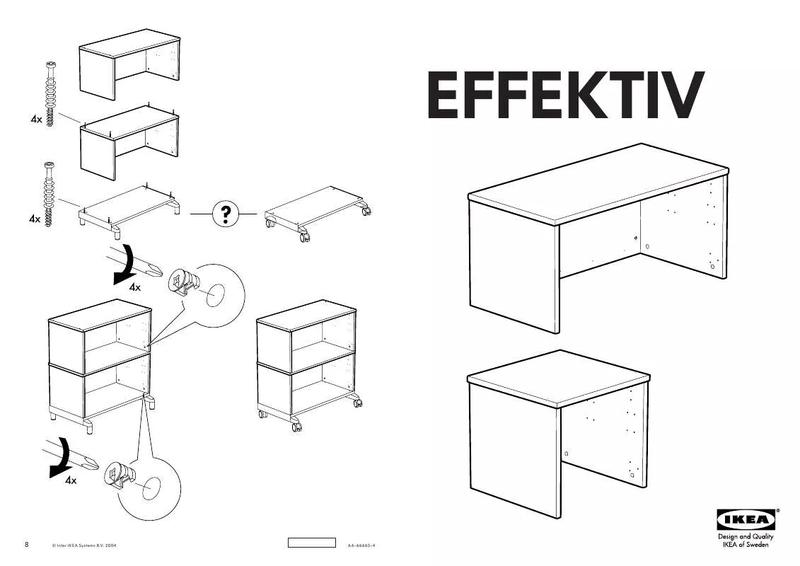 Mode d'emploi IKEA EFFEKTIV ELEMENTO SUPPLEMENTARE BASSO E ALTO