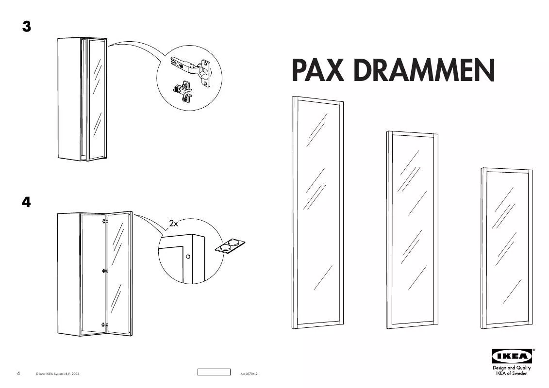 Mode d'emploi IKEA PAX DRAMMEN ANTA 50X229 CM