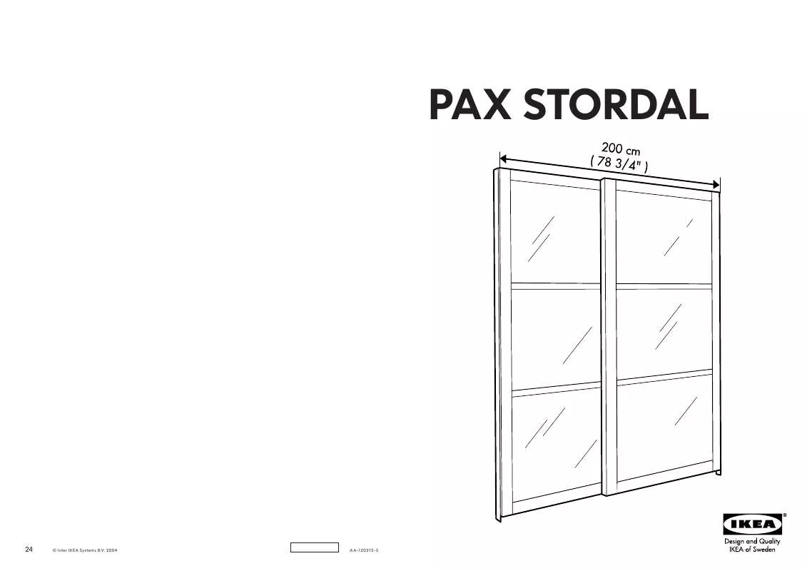 Mode d'emploi IKEA PAX STORDAL ANTE SCORREVOLI 200 CM