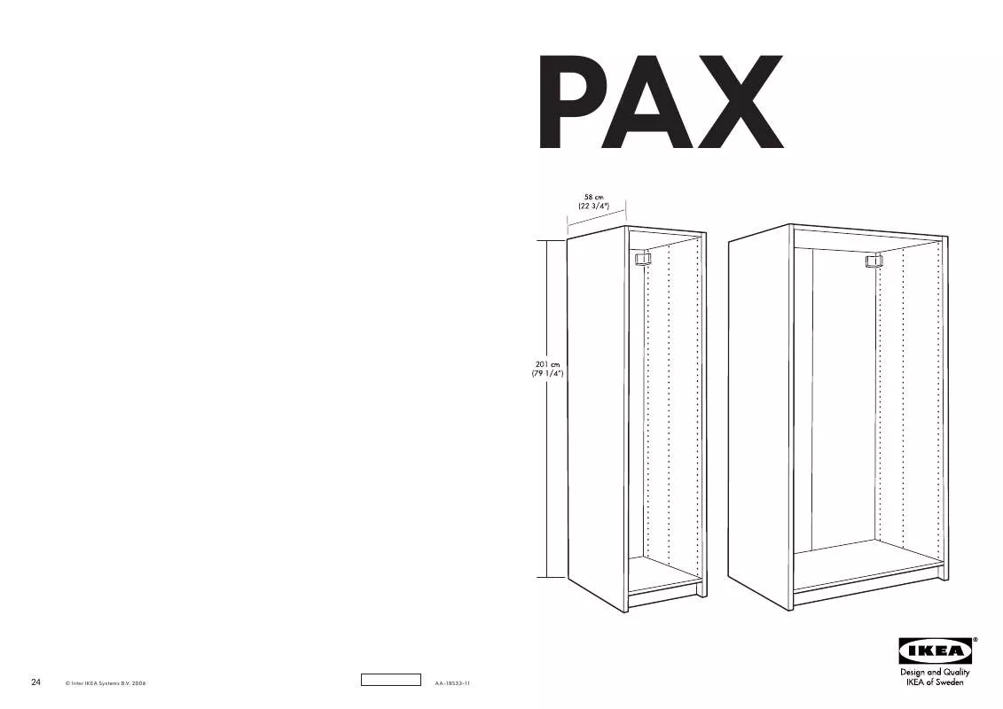 Mode d'emploi IKEA PAX STRUTTURA GUARDAROBA 50X58X201CM