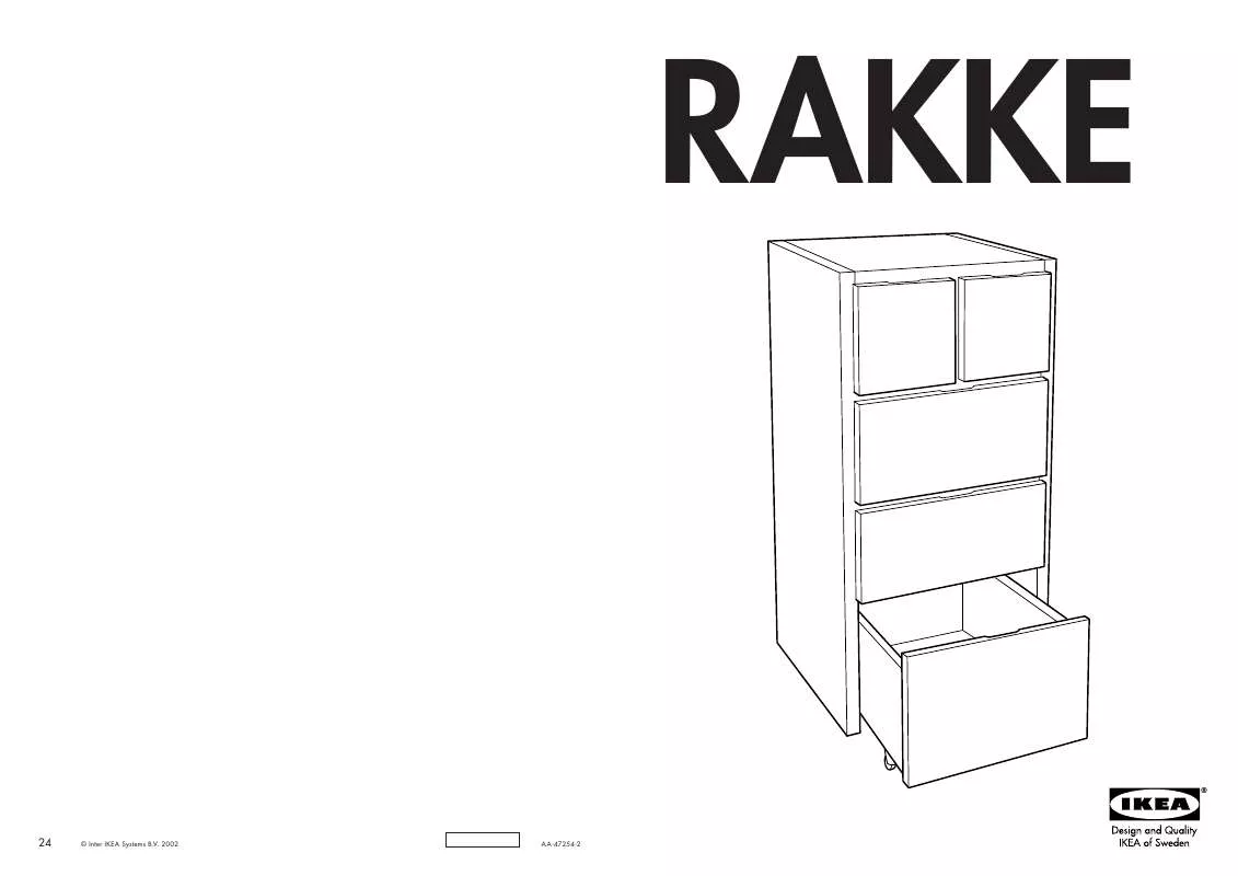 Mode d'emploi IKEA RAKKE CASSETTIERA 5 CASSETTI 56X121 CM