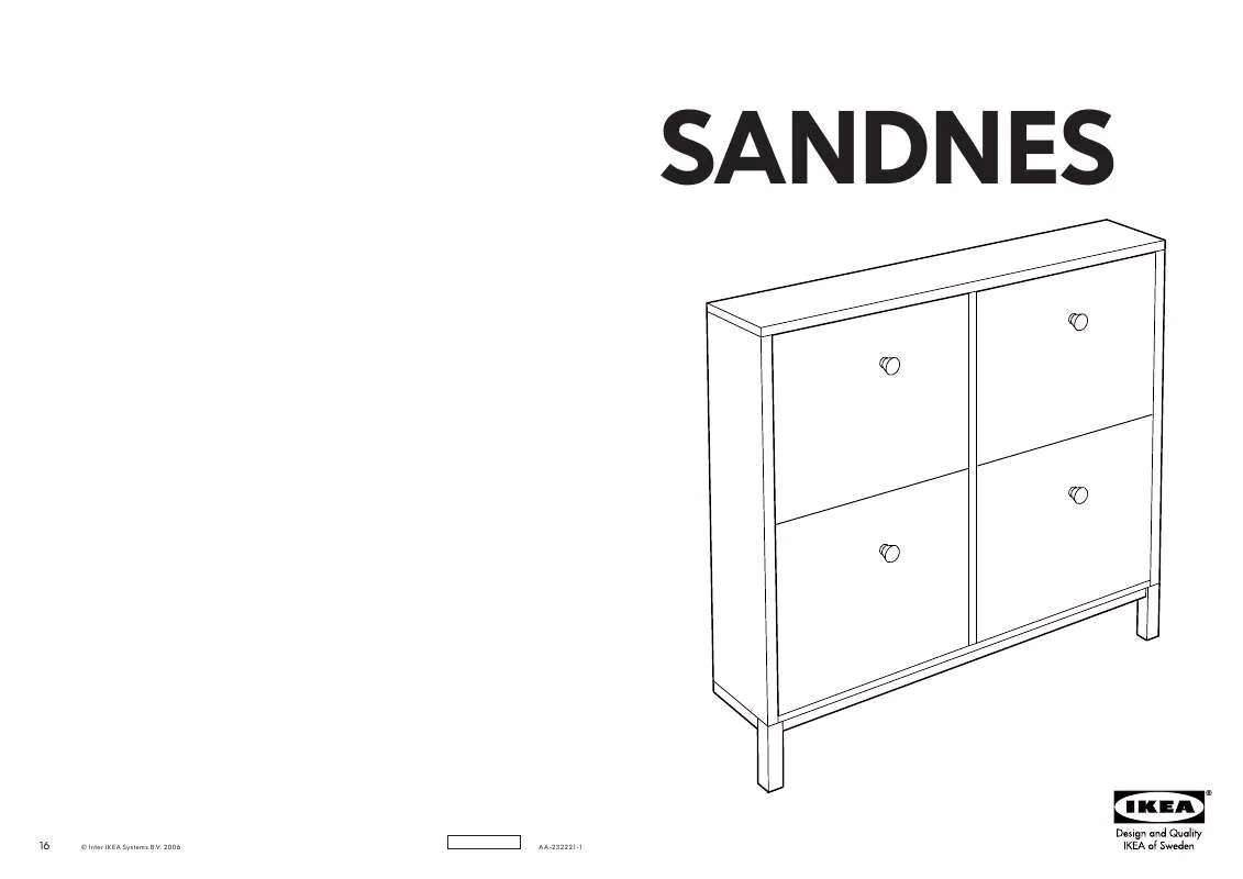 Mode d'emploi IKEA SANDNES SCARPIERA 4 SCOMPARTI 96X90 CM