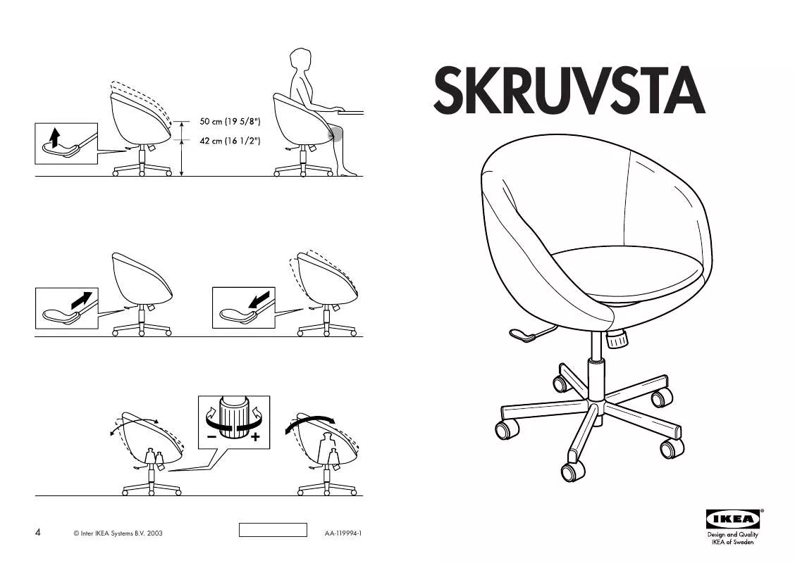 Mode d'emploi IKEA SKRUVSTA POLTRONA GIREVOLE
