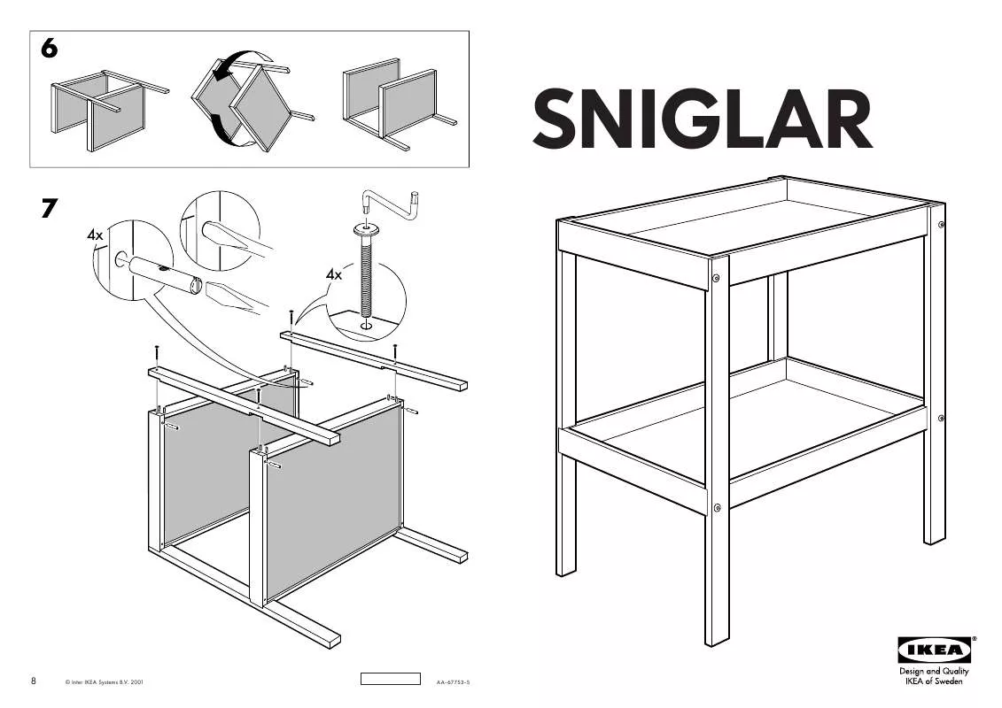 Mode d'emploi IKEA SNIGLAR FASCIATOIO 72X53 CM
