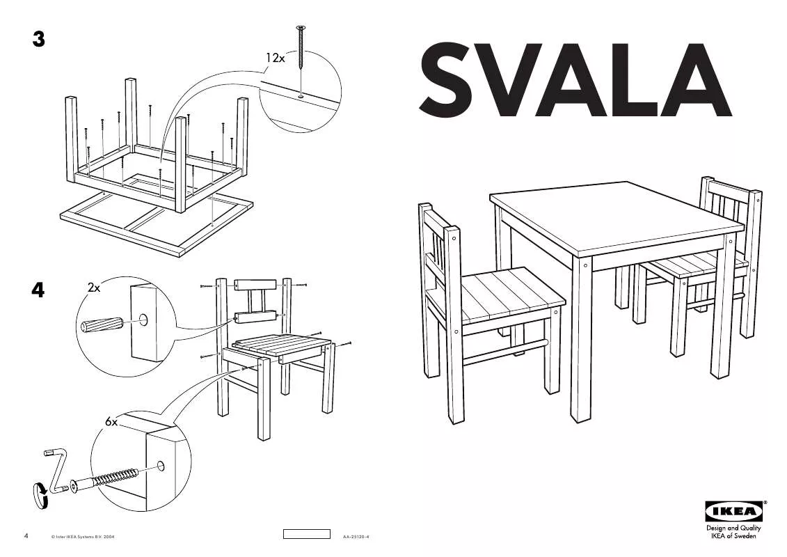 Mode d'emploi IKEA SVALA TAVOLO 2 SEDIE PER BAMBINI