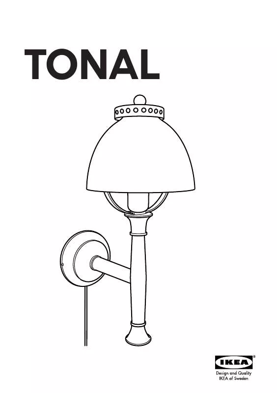 Mode d'emploi IKEA TONAL LAMPADA A PARETE