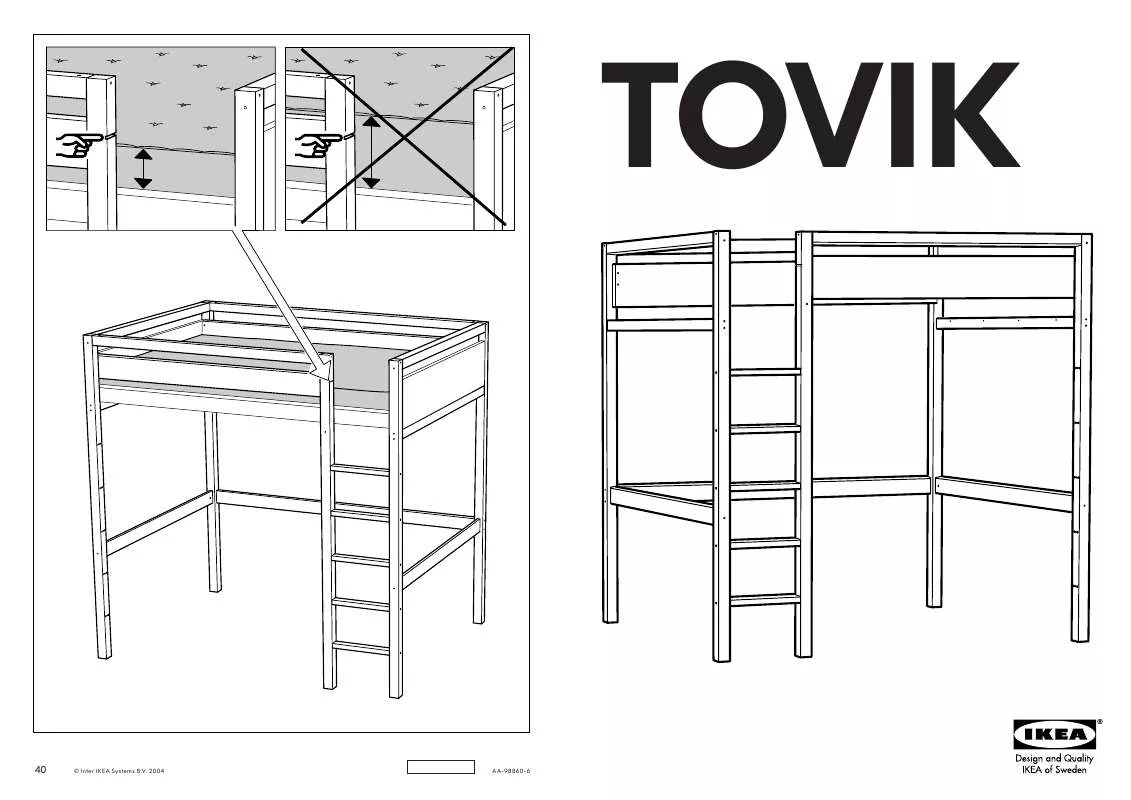 Mode d'emploi IKEA TOVIK LETTO A SOPPALCO 140X200 CM