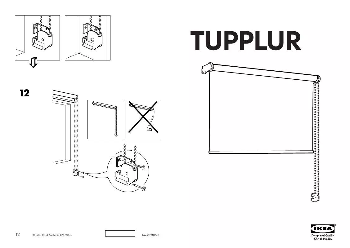 Mode d'emploi IKEA TUPPLUR TENDA A RULLO 80X195 CM