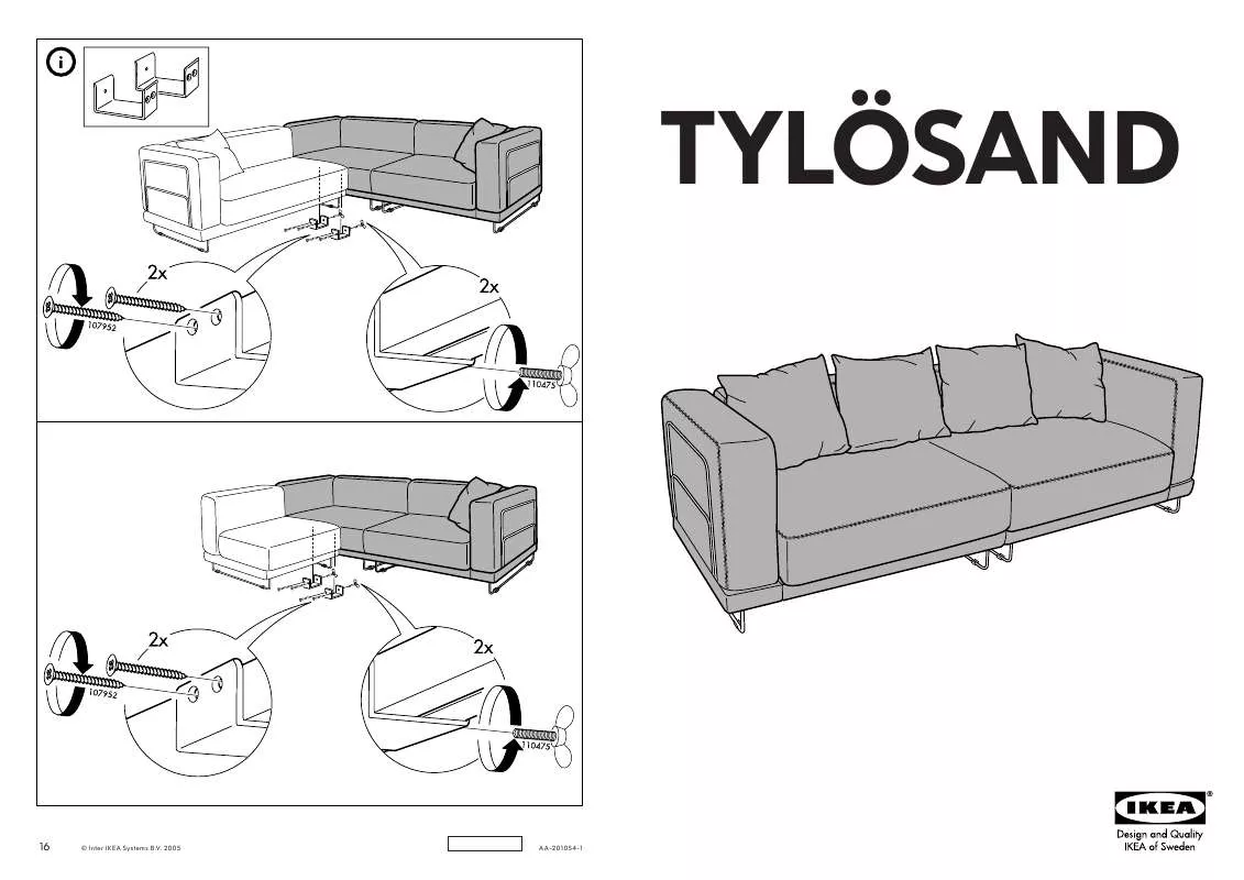 Mode d'emploi IKEA TYLOSAND DIVANO LETTO 3 POSTI