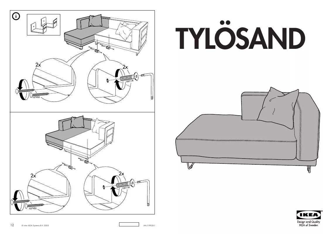 Mode d'emploi IKEA TYLOSAND STRUTTURA CHAISE LONG