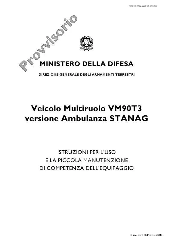 Mode d'emploi IVECO AMBULANZA VM90T3