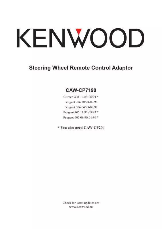 Mode d'emploi KENWOOD CAW-CP7190