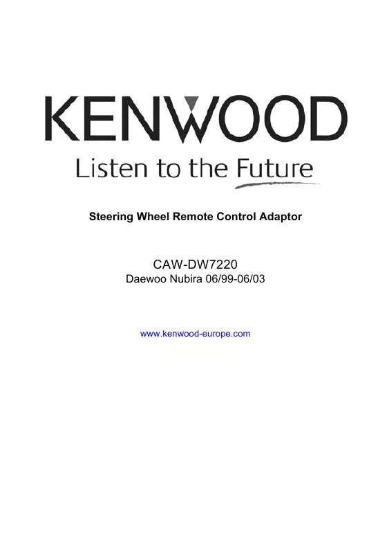 Mode d'emploi KENWOOD CAW-DW7220