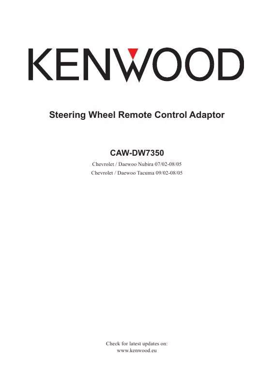 Mode d'emploi KENWOOD CAW-DW7350