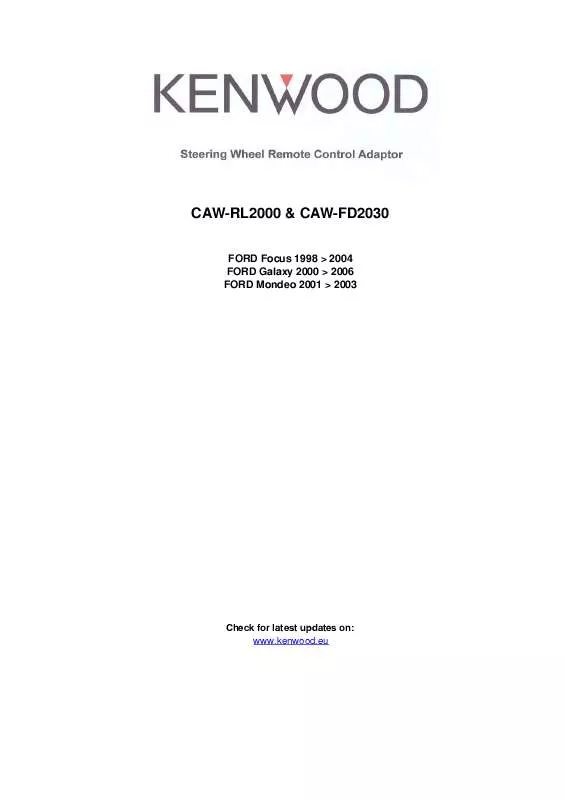 Mode d'emploi KENWOOD CAW-FD2030
