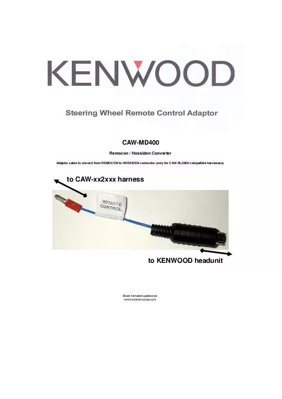 Mode d'emploi KENWOOD CAW-MD400