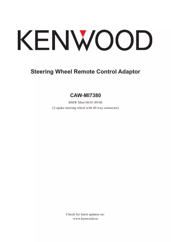 Mode d'emploi KENWOOD CAW-MI7380