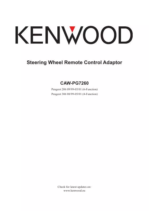 Mode d'emploi KENWOOD CAW-PG7260