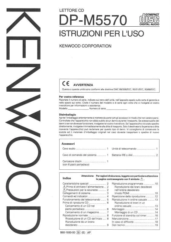 Mode d'emploi KENWOOD DP-M5570