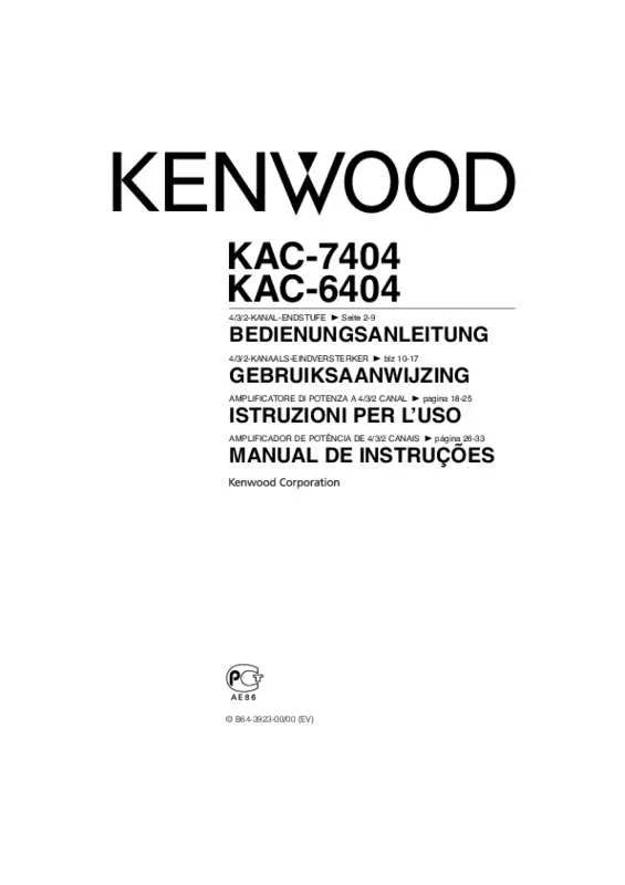 Mode d'emploi KENWOOD KAC-6404