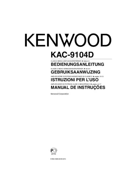 Mode d'emploi KENWOOD KAC-9104D