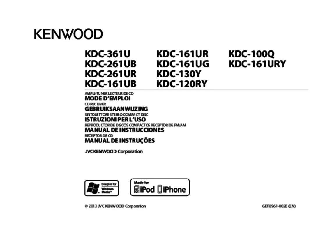 Mode d'emploi KENWOOD KDC-161URY