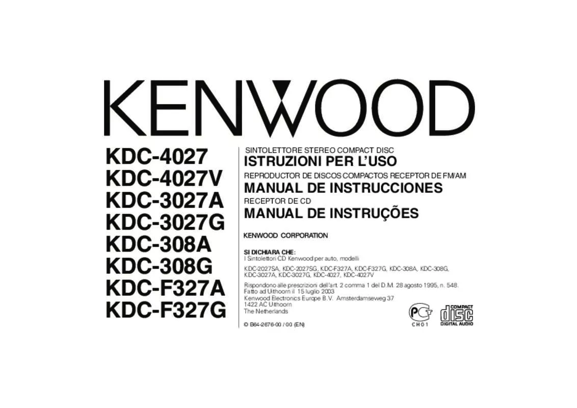 Mode d'emploi KENWOOD KDC-4027