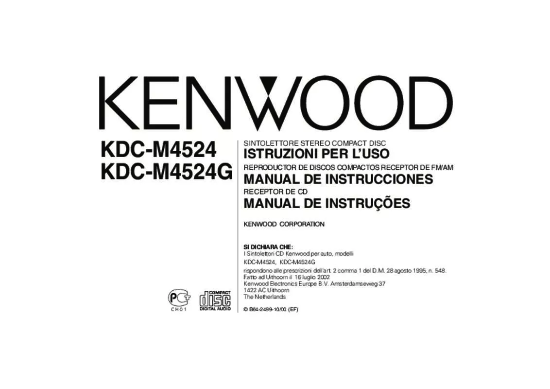 Mode d'emploi KENWOOD KDC-M4524G