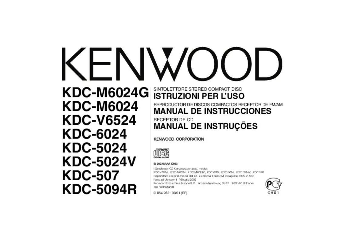 Mode d'emploi KENWOOD KDC-M6024G