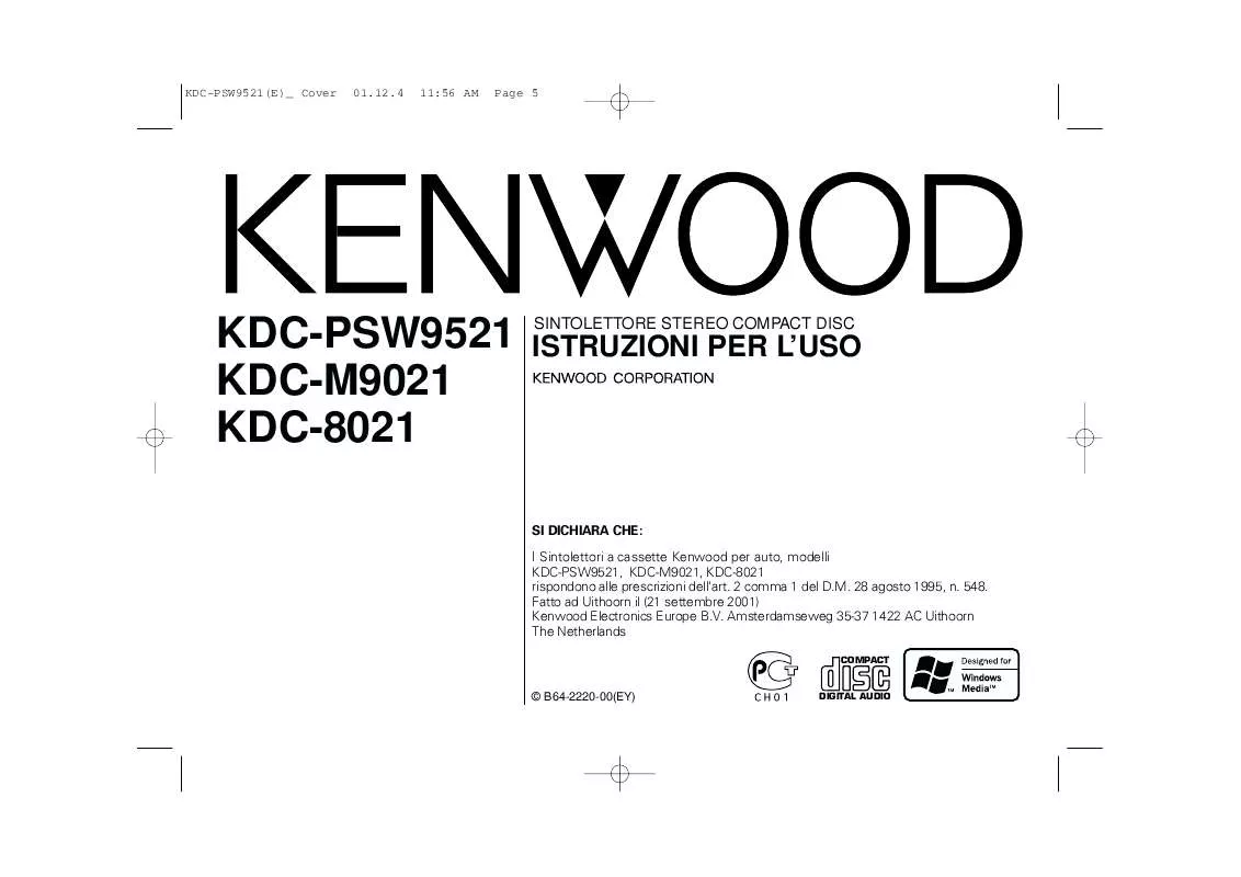 Mode d'emploi KENWOOD KDC-M9021