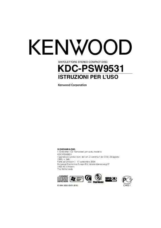 Mode d'emploi KENWOOD KDC-PSW9531