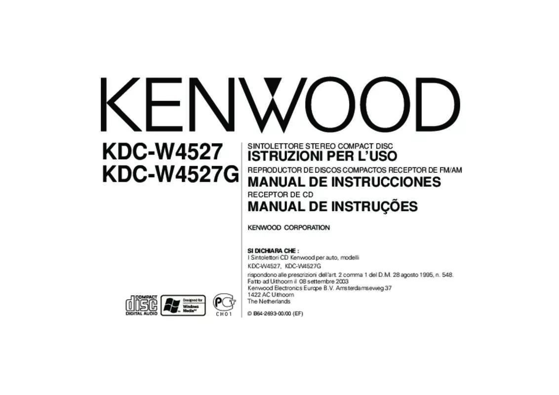 Mode d'emploi KENWOOD KDC-W4527G