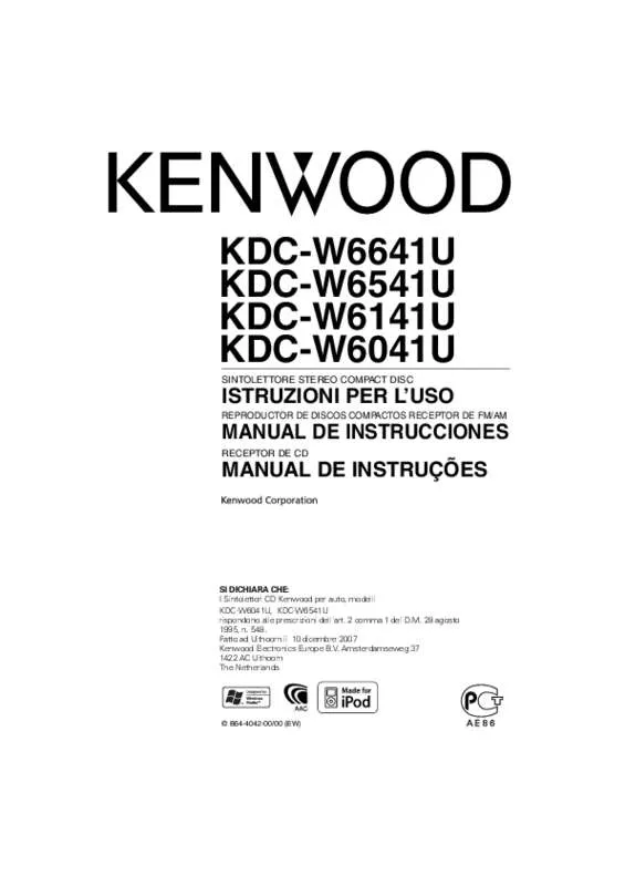 Mode d'emploi KENWOOD KDC-W6141U