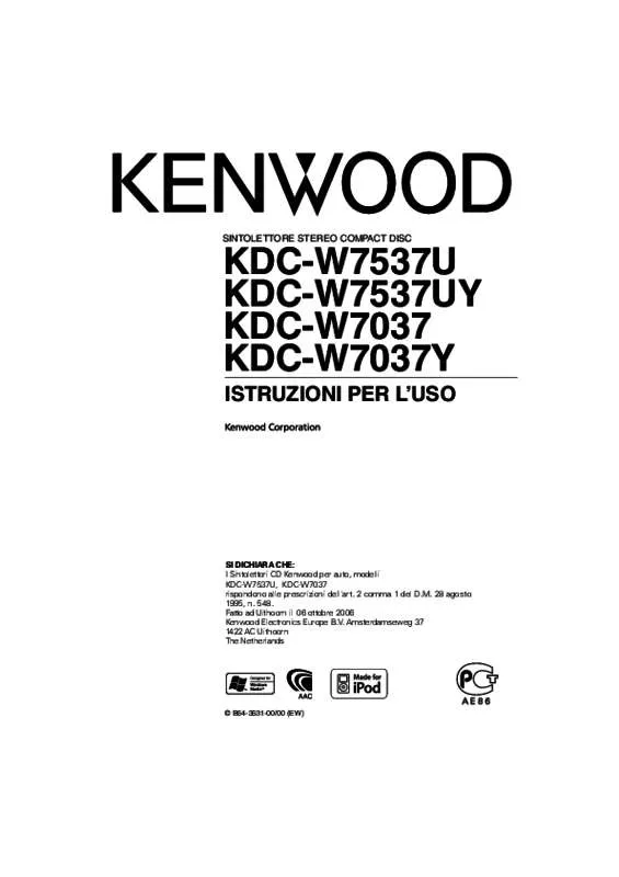 Mode d'emploi KENWOOD KDC-W7037