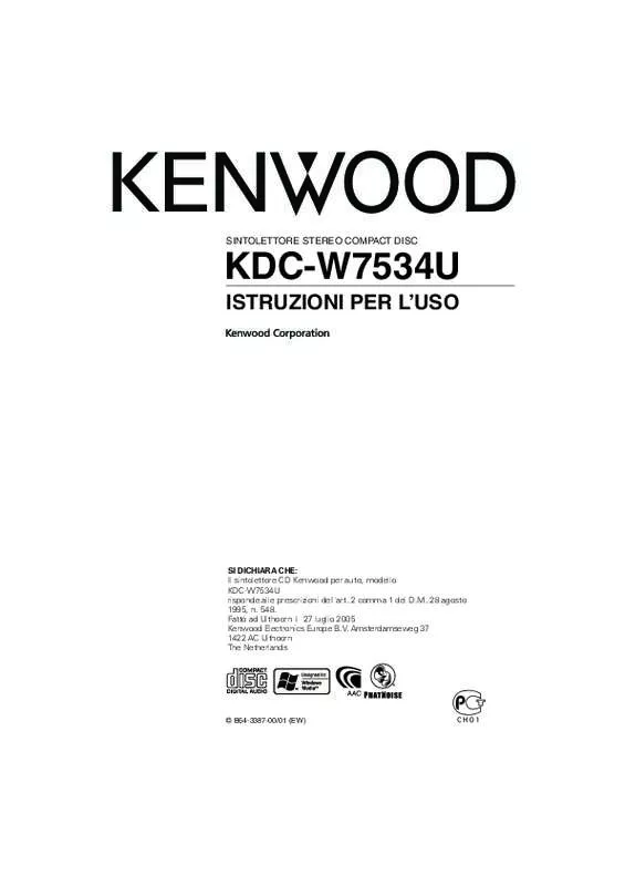 Mode d'emploi KENWOOD KDC-W7534U