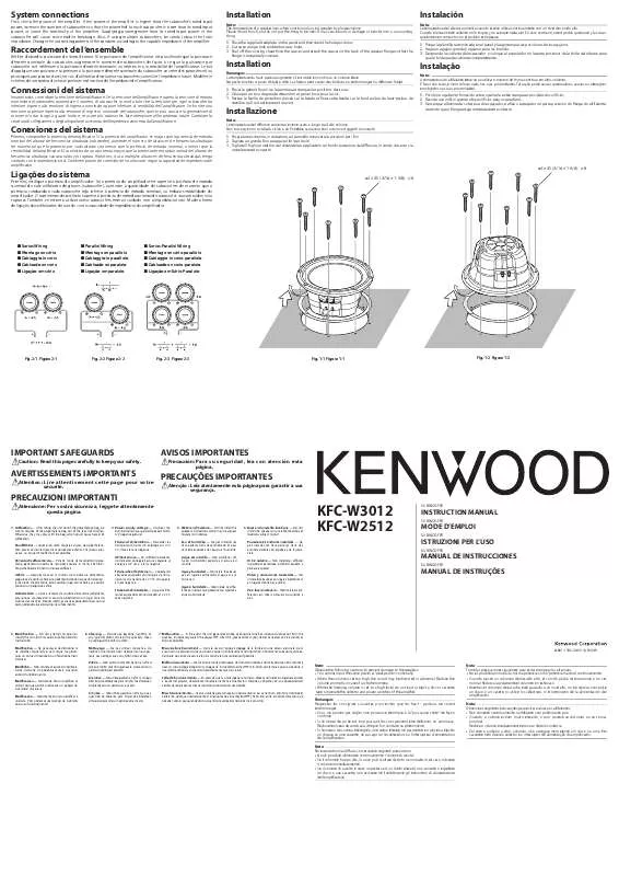 Mode d'emploi KENWOOD KFC-W3012