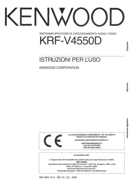 Mode d'emploi KENWOOD KRF-V4550D