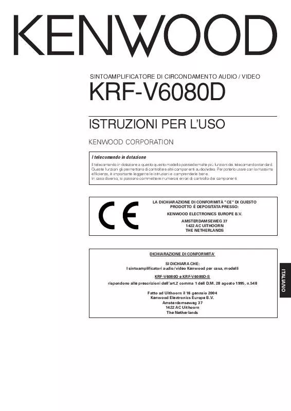 Mode d'emploi KENWOOD KRF-V6080D