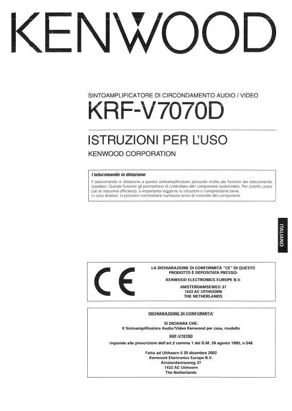 Mode d'emploi KENWOOD KRF-V7070D