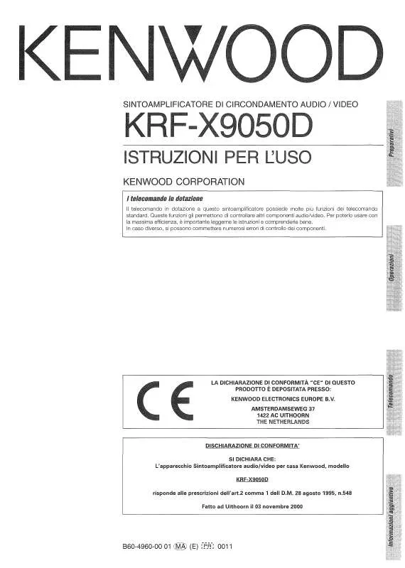 Mode d'emploi KENWOOD KRF-X9050D