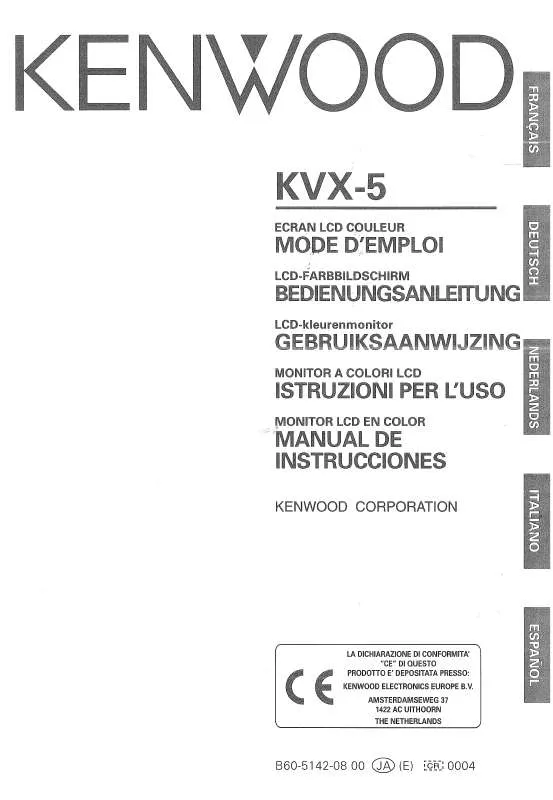 Mode d'emploi KENWOOD KVX-5