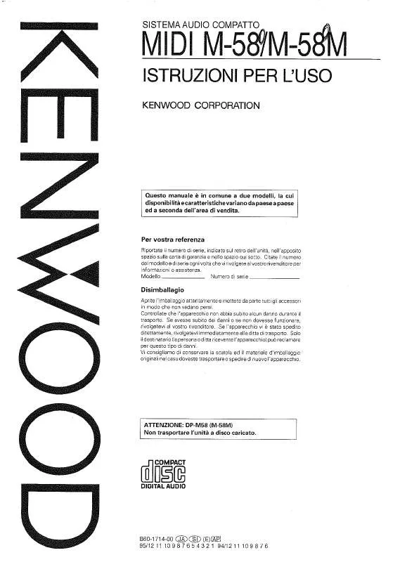 Mode d'emploi KENWOOD M-580M