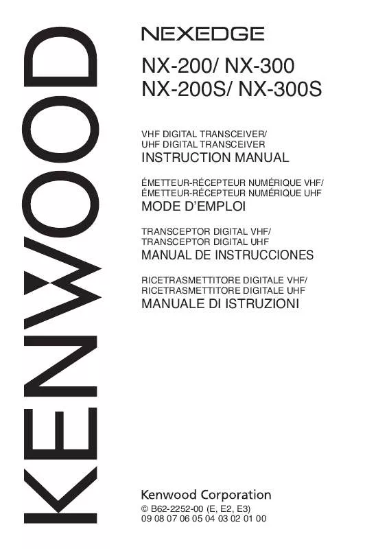 Mode d'emploi KENWOOD NX-300SE