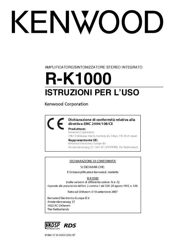 Mode d'emploi KENWOOD R-K1000